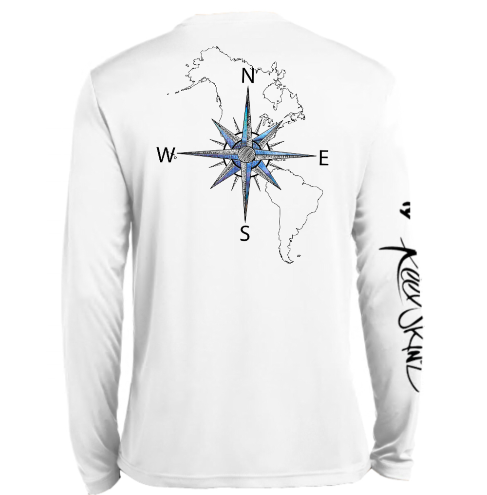 Map Compass XS / White / Mens Long Sleeve