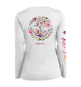 Floral Anchor S / White / Ladies Short Sleeve